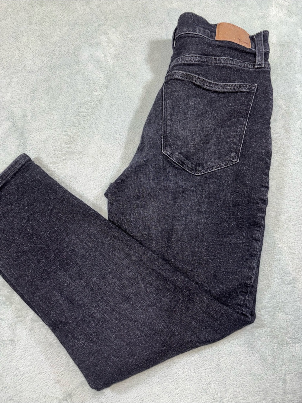 Madewell High-Rise Mom Jeans Washed Black Denim Size 28